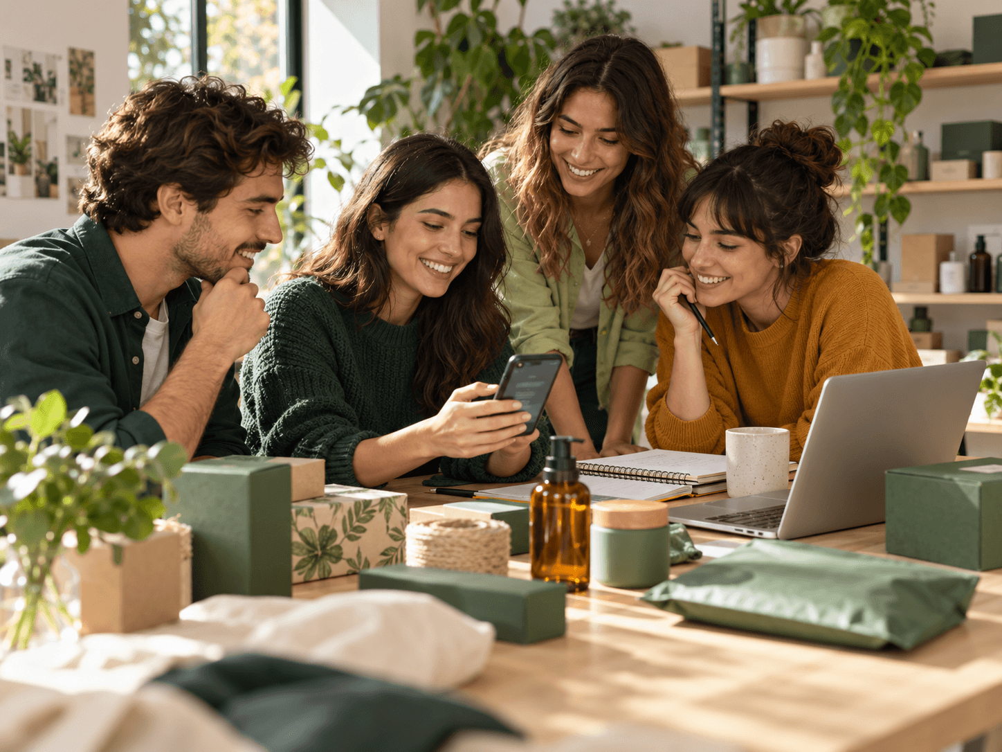 Un equipo pequeño revisa pedidos y conversaciones de su tienda